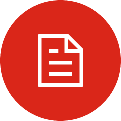 Red circle with white document icon.